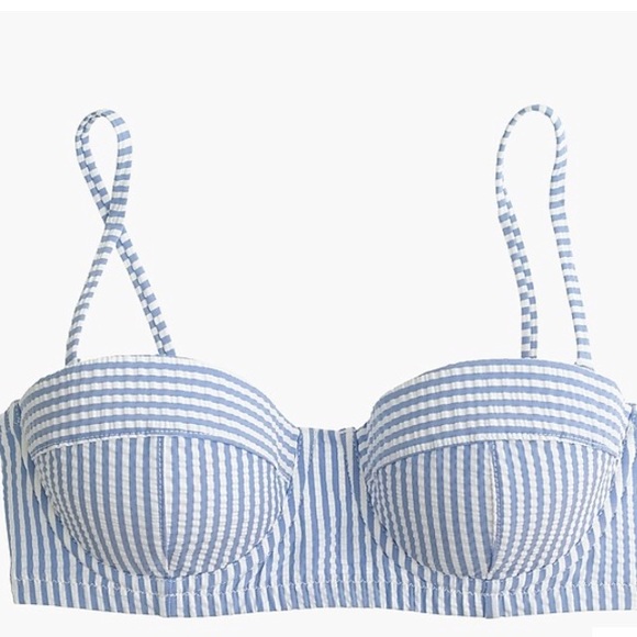 J. Crew Other - New J. Crew Underwire bikini top seersucker 34D
